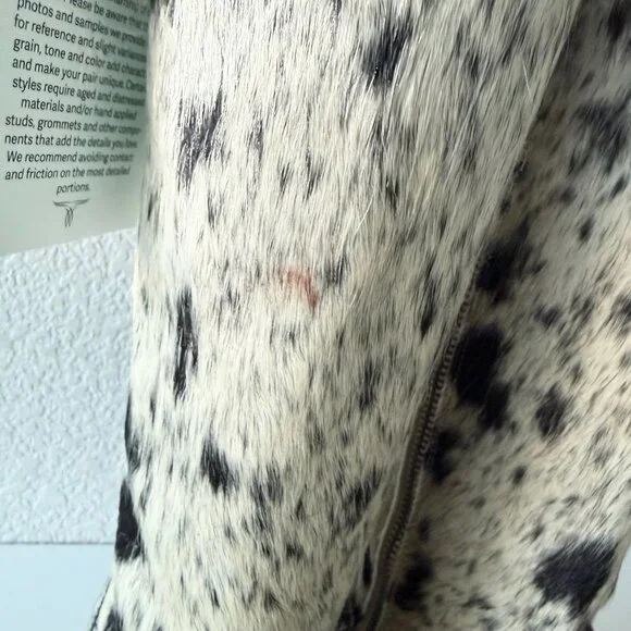 Lane Boots Womens Cowhide Cowboy Boots Tall Black Western Cow Skin Size 9.5 NEW - Picture 9 of 14